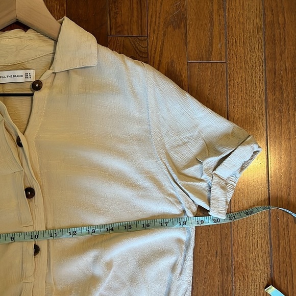 Faithfull the Brand | Tan Toulin Textured Front Knot Button Shirt Small Neutral - Picture 9 of 10